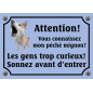 Plaque Chien "Mon péché mignon? Les gens curieux!" avec photo