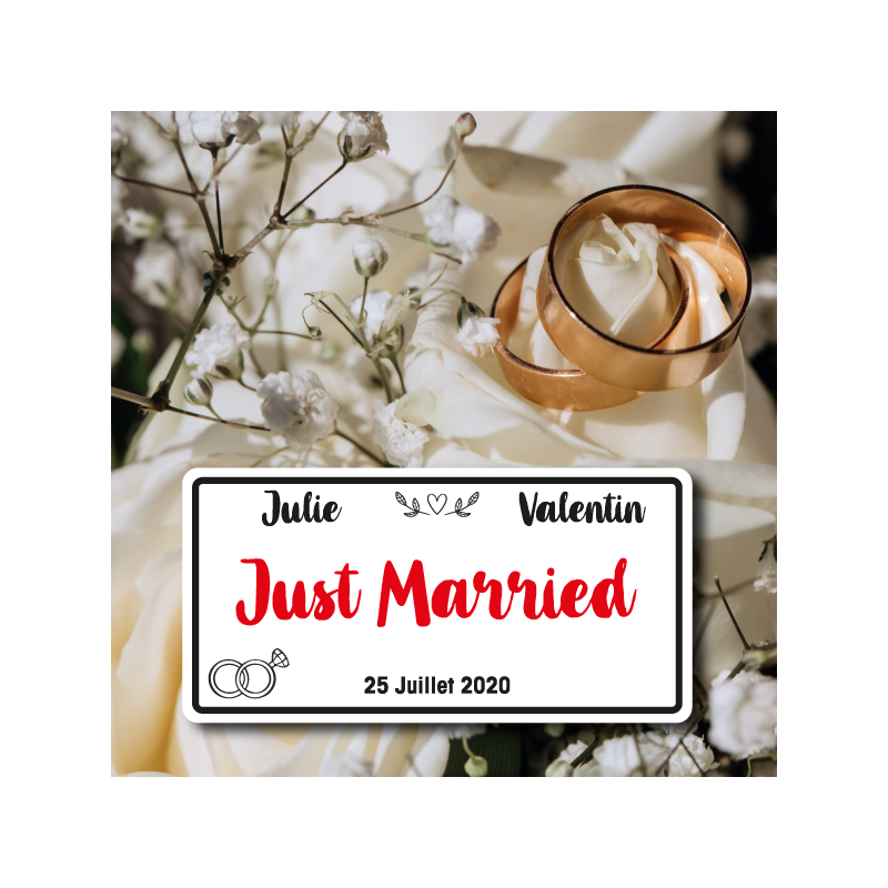 Plaque Mariage Just Married